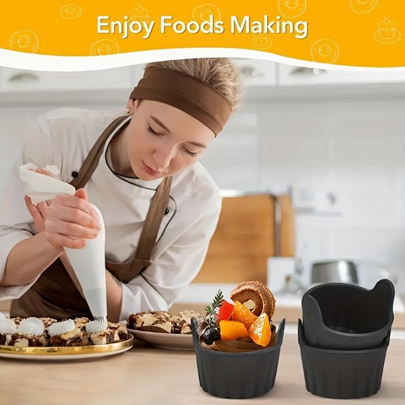 4 silicone air fryer egg poachers reusable non-stick microwave cookers cups