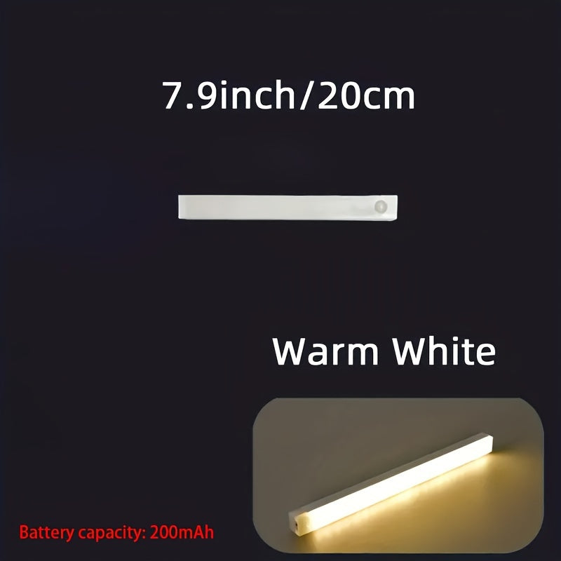 Magnetic Motion Sensor LED Light for Cabinets and RVs USB Rechargeable Adjustable Range White Warm Light