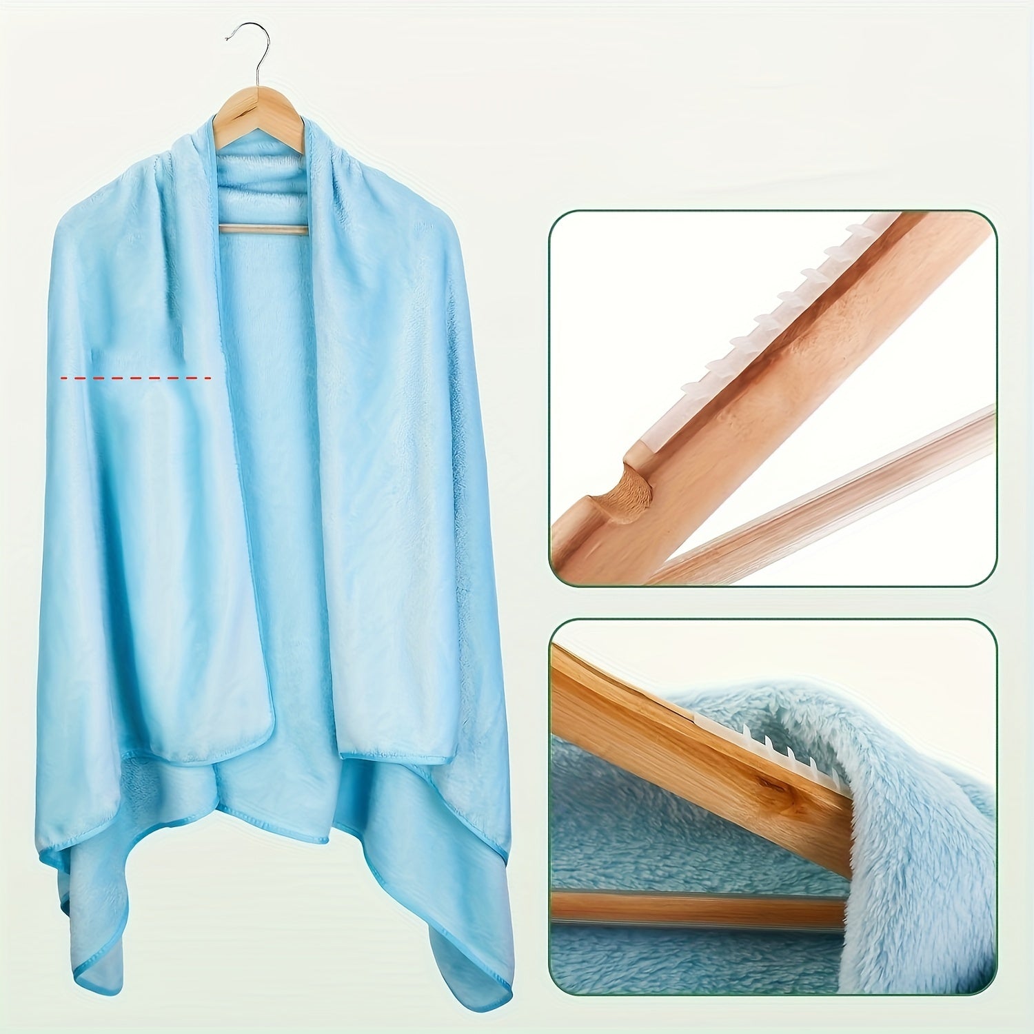 Agarraderas de madera antideslizantes con tiras adhesivas para la organización de ropa