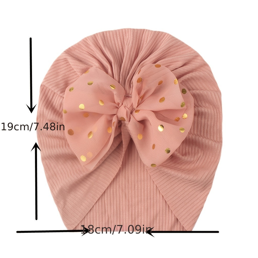 Baby Headband for Infants and Toddlers Polka Dot Bow Elastic Turban Head Wrap