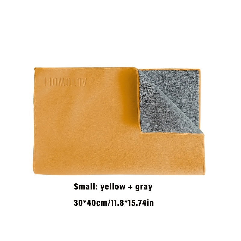 Toalla de limpieza para coche de microfibra de terciopelo, no se decolora, súper absorbente, de forma oblonga