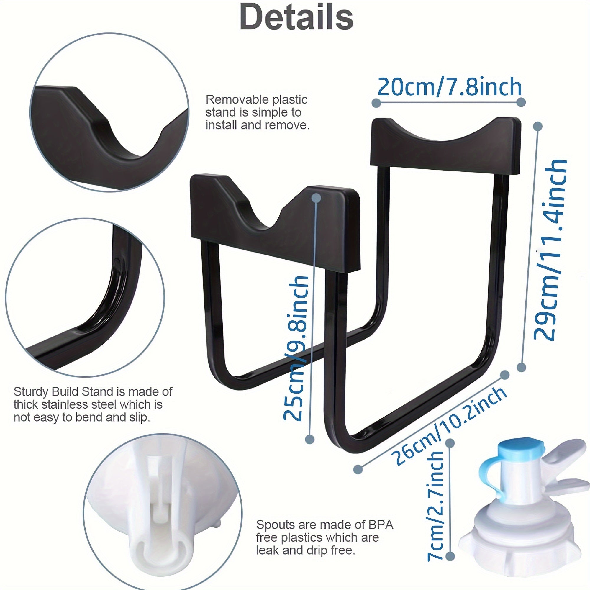 Set of 2 Water Faucet Sets with Detachable Iron Frame for Water Pressure and Drinking Water Machines