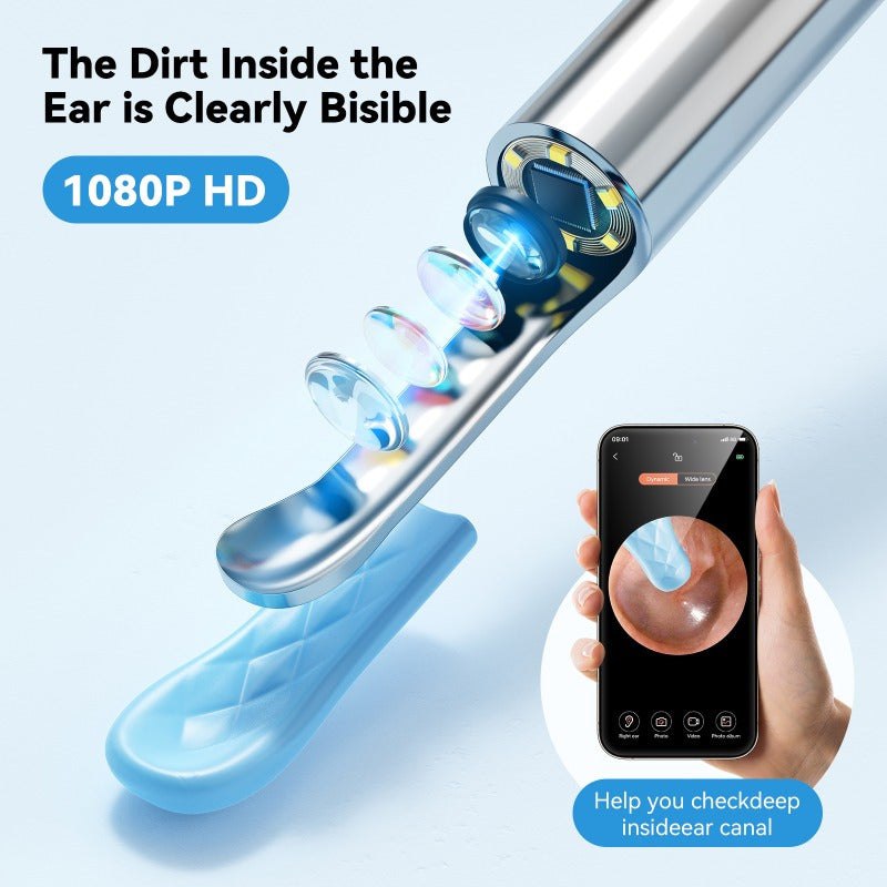 6 ta quloq qoshiq qopqog'i bilan quloq qopqog'ini olib tashlash to'plami. Kamerali va yoritgichli yetti qismli simsiz quloq qopqog'ini olib tashlash asbobi. iOS va Android uchun silikon qoplama aksessuarlari. Simsiz WiFi zaryadlanadigan quloq.