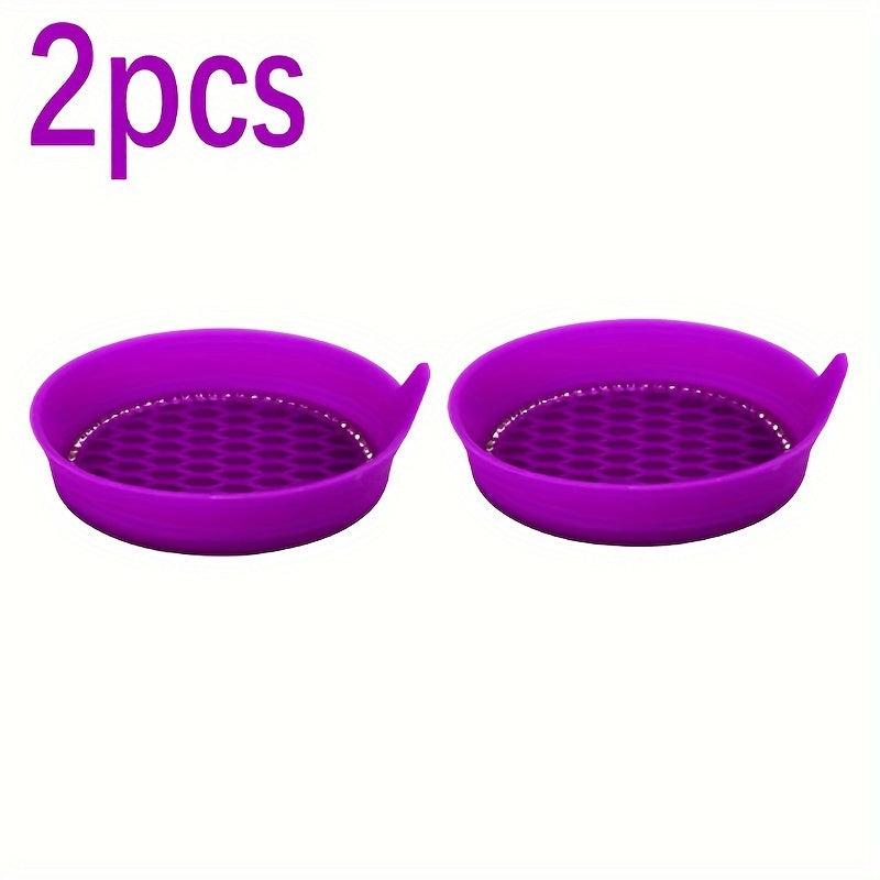 2PCS Silicone Car Cup Coasters Non-Slip Rhinestone Interior Accessories