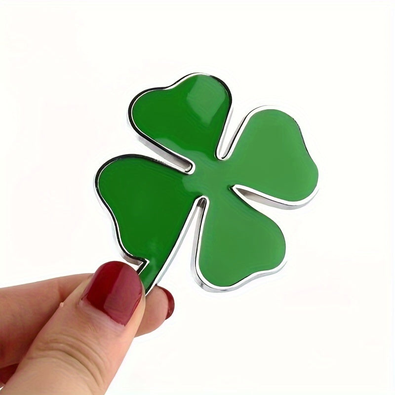 Metal Car Emblem Four-Leaf Clover Durable Exterior Decor for Vehicles