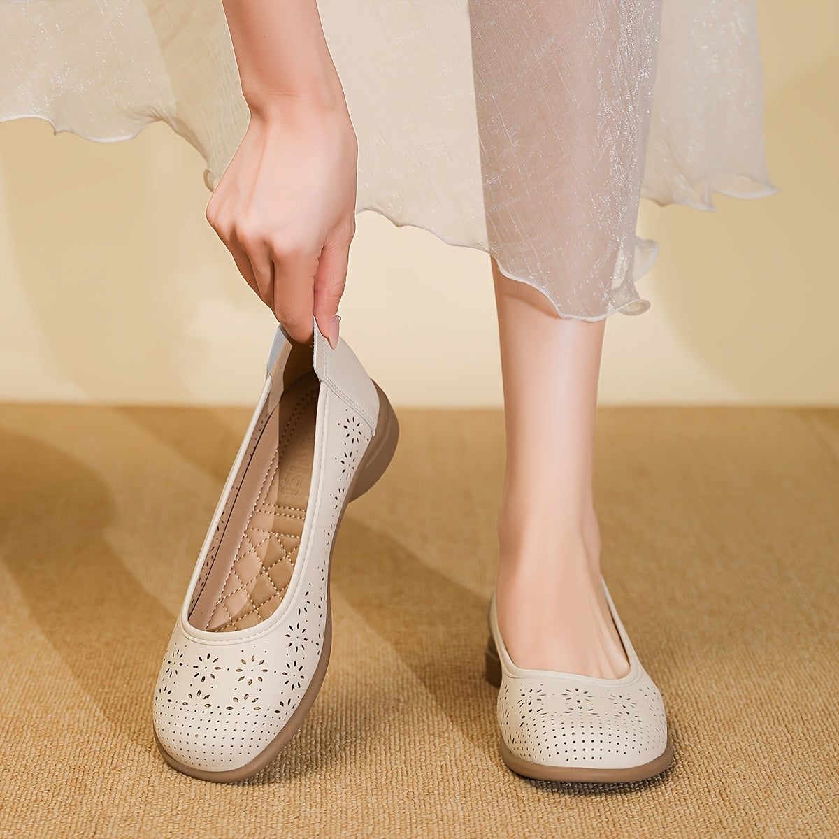 Zapatos planos transpirables para mujer con suela suave antideslizante para todas las estaciones