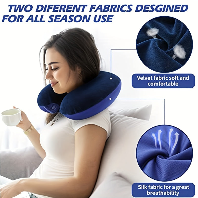 Черная подушка из памяти с регулируемой поддержкой для путешествий и дома