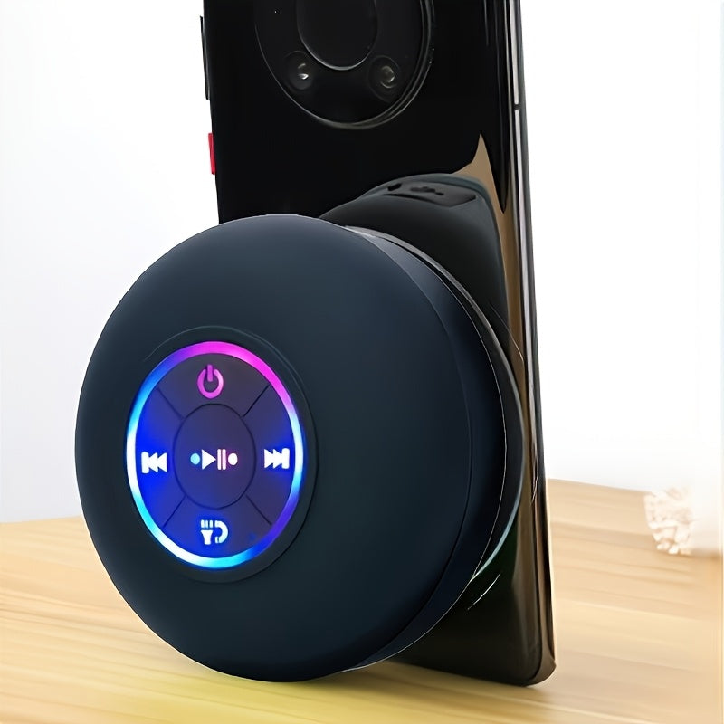Портативная беспроводная колонка с LED, сильным присоской, универсальная звуковая система для использования на улице.