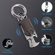 Men's Multifunctional Keychain with Finger Gyro Bottle Opener Phone Holder Gift