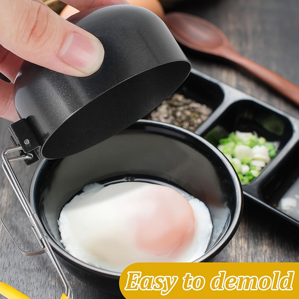 Stainless Steel Egg Poacher Non-Stick Foldable Silicone Handle Kitchen Gadget
