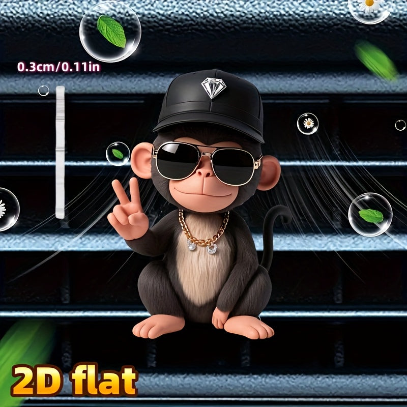 Cute Hip-Hop Monkey Car Vent Clip Freshener with Fragrance Pads