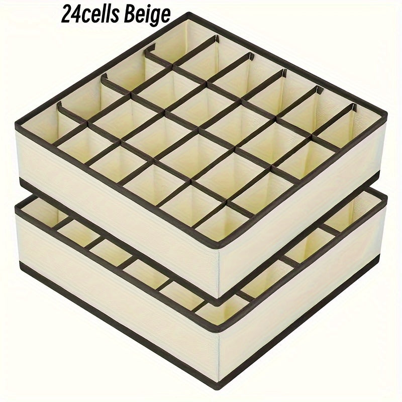 Caja organizadora de almacenamiento plegable con 24 compartimentos para calcetines, sujetadores, corbatas y más