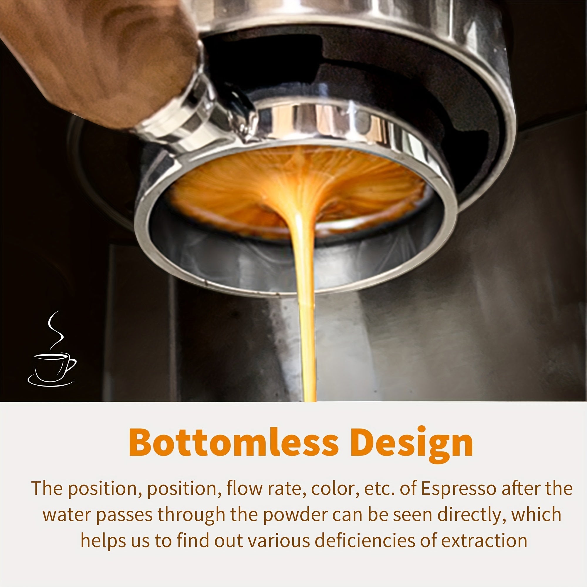 54mm Espresso Bottomless Portafilter 3 ta quloqli 54mm Espresso mashinalari uchun