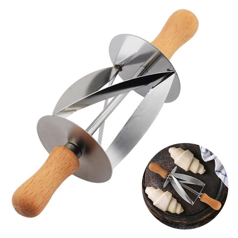 Stainless Steel Croissant Rolling Cutter Pastry Wheel for Baking and Cake Making