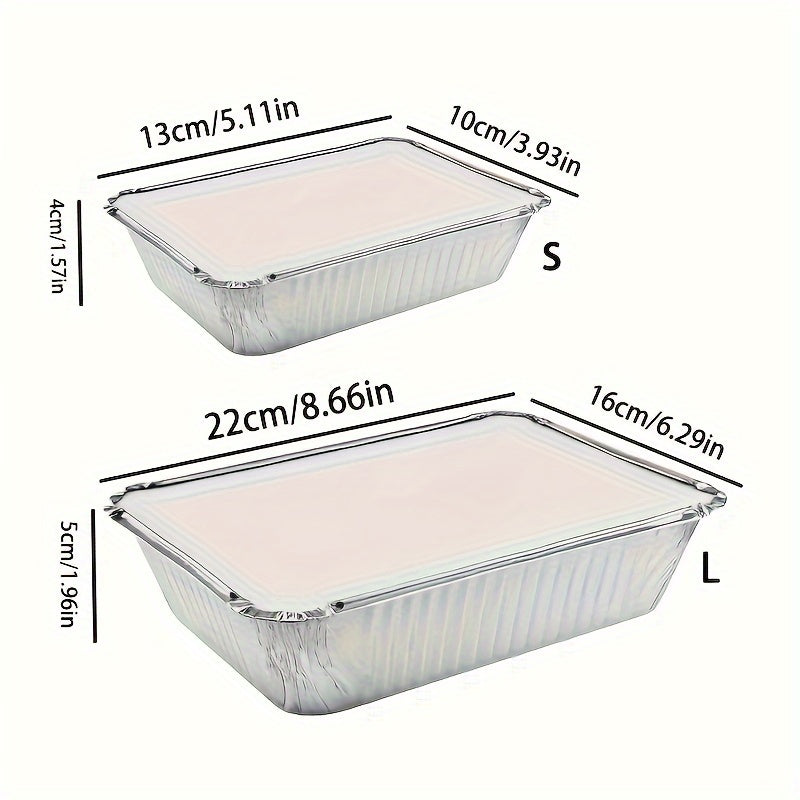 Set of 20 Reusable Aluminum Foil Pans with Lids Food Storage Baking Meal Prep
