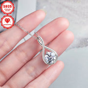 Sterling Silver Moissanite Pendant Necklace 8mm D Color Infinity 20 Inch Chain