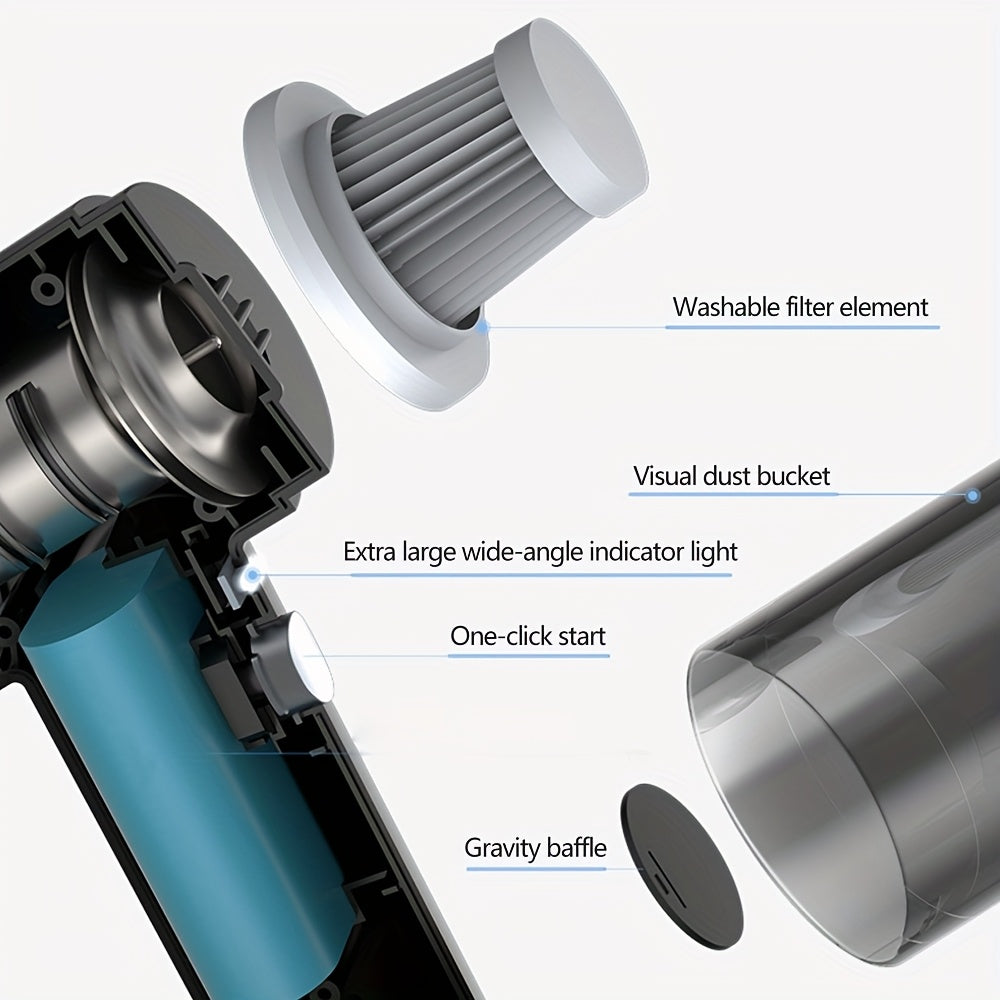 Handheld Car Vacuum Cleaner Portable Corded Strong Suction Compact Dust Ash Debris