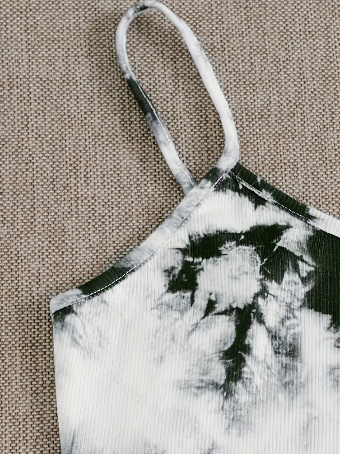 Plus Size Women's Tie Dye Cotton Pajama Set V Neck Crop Top & Shorts