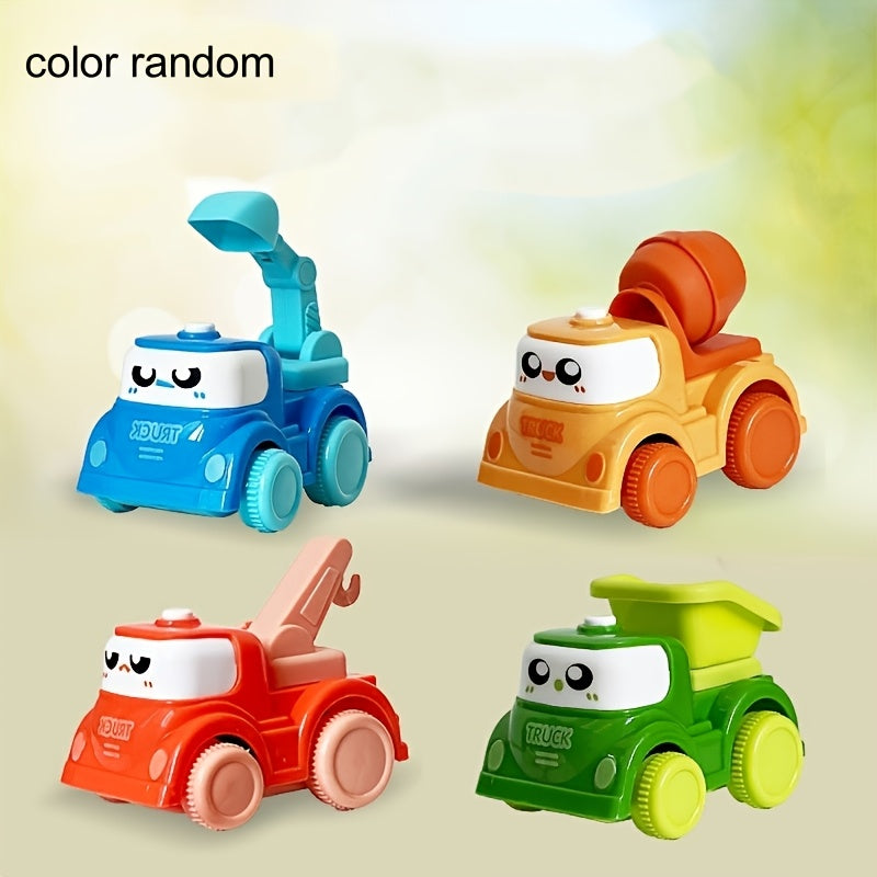 Kids Plastic Toy Vehicles Set with Fire Truck Dump Truck and Space Car for Ages 3-6