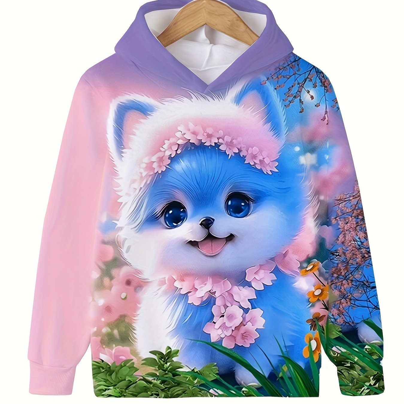Kids Cat Hoodie Sweatshirt for Boys and Girls Autumn Winter Long Sleeve Casual