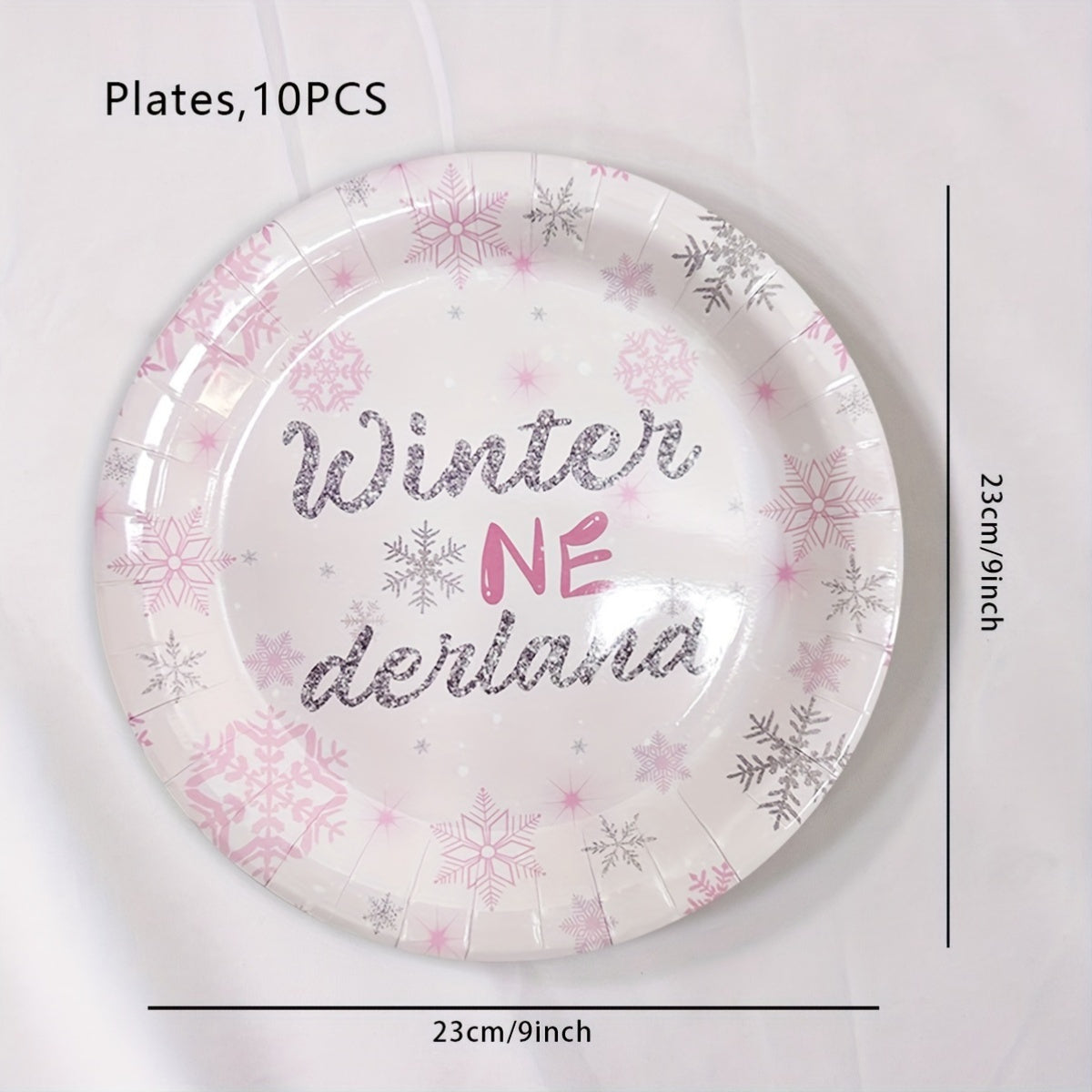 Winter Themed Disposable Paper Plates and Paper Towels Pink Snowflakes Birthday Party Supplies