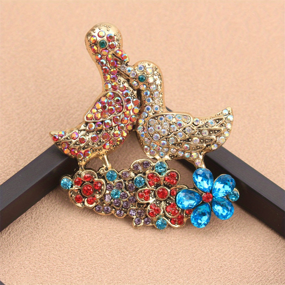 Seabird Rhinestone Brooch Fashionable Jewelry for Outfits Purses and Headwear