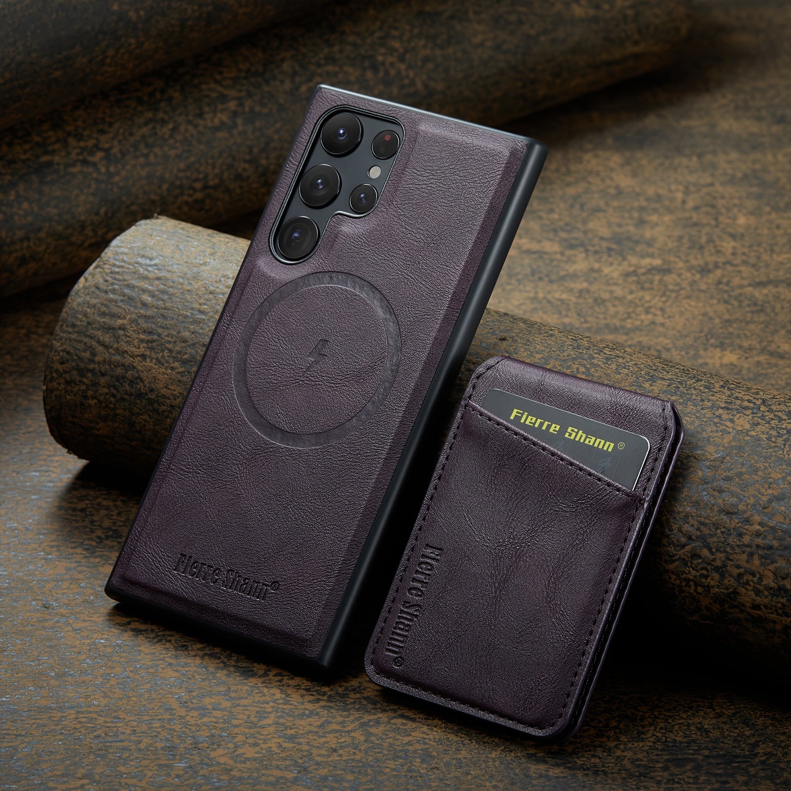 Magnetic Card Holder Phone Case for Samsung Galaxy S23 Ultra S24 S25 Plus S22 Plus with Stand Faux Leather