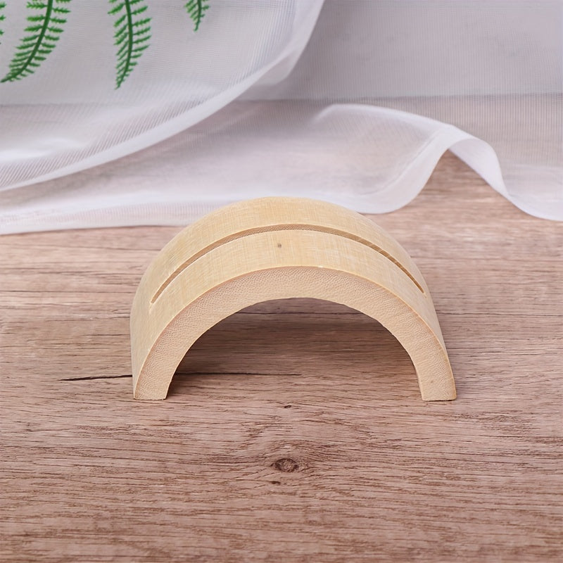 Bamboo Fan Stand with Wooden Holder for Home and Office Decor