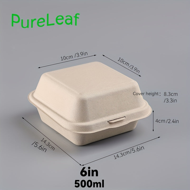 Ekologik toza bug'doy donasi qog'oz tushlik qutilari, 5, 15, 30, 50 ta, sendvichlar, salatlar va shirinliklar uchun