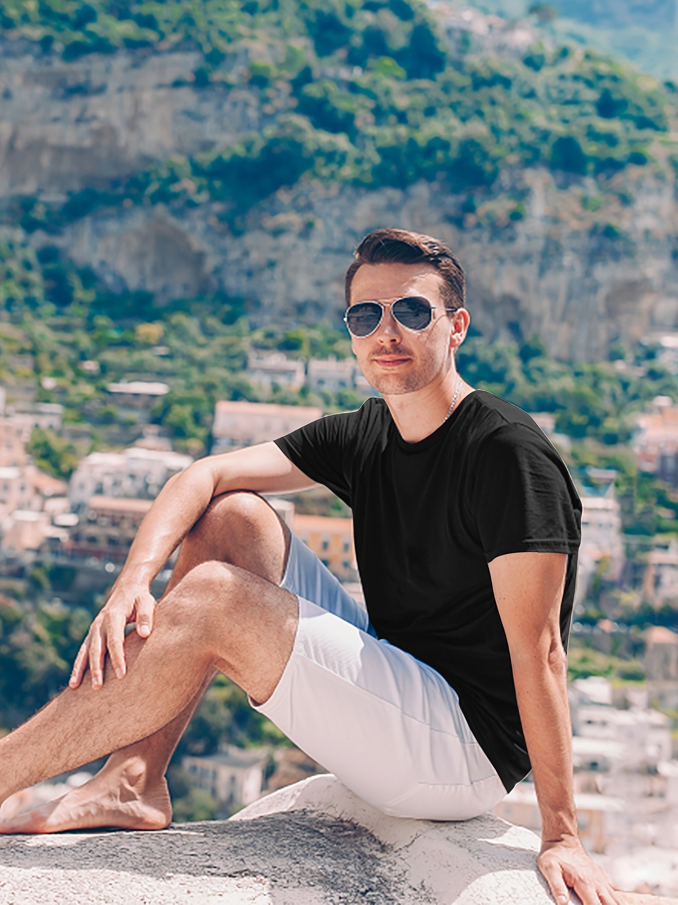 5 dona plus-size erkaklar uchun futbolkalar to'plami, yozgi sport va tasodifiy kiyimlar uchun mukammal, tez quriydigan va nafas oladigan mato bilan.