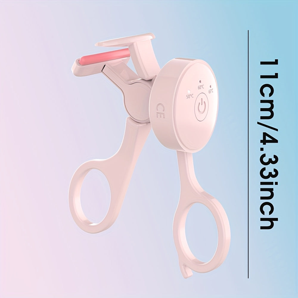 rizador de pestañas calefactable recargable con control de temperatura de 3 velocidades rosa