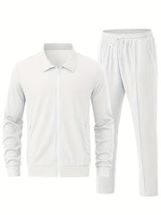 Men's Waffle Casual Set with Cardigan and Pockets for Business and Occasions