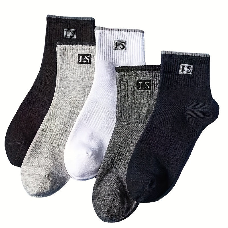 Men's Cotton Blend Crew Socks 6 Pairs Anti-Odor Sweat Absorbent Sports