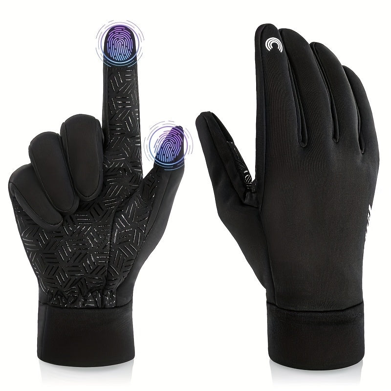 Winter Cycling Gloves Men Women Two-Finger Silicone Reflective Strips