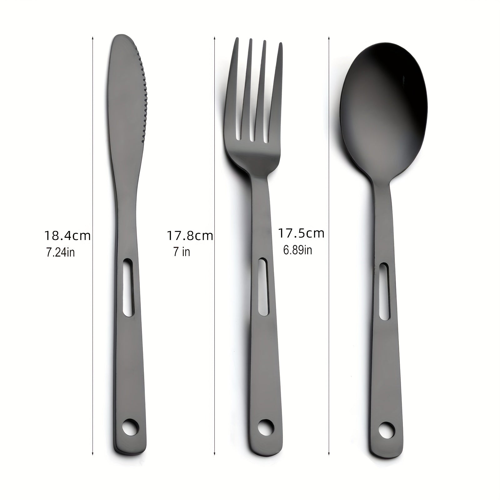 Set of 6 Stainless Steel Camping Tableware Pieces for Outdoor Picnics