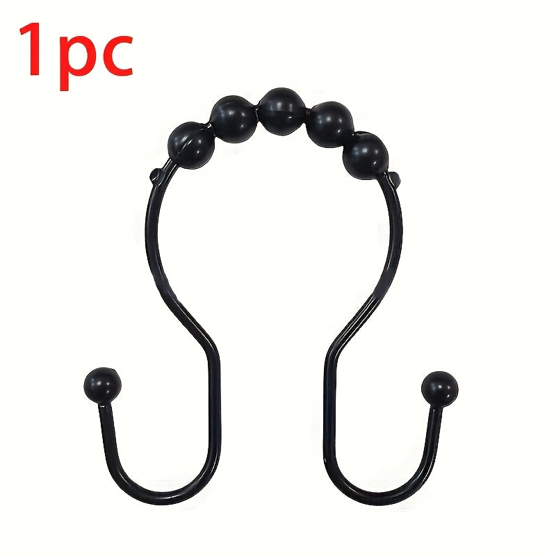 12 dona zanglamaydigan po'latdan yasalgan dush qopqog'i uchun ganchlar, ikki quloqli dizayn, oson o'rnatish, chidamli, hammom uchun