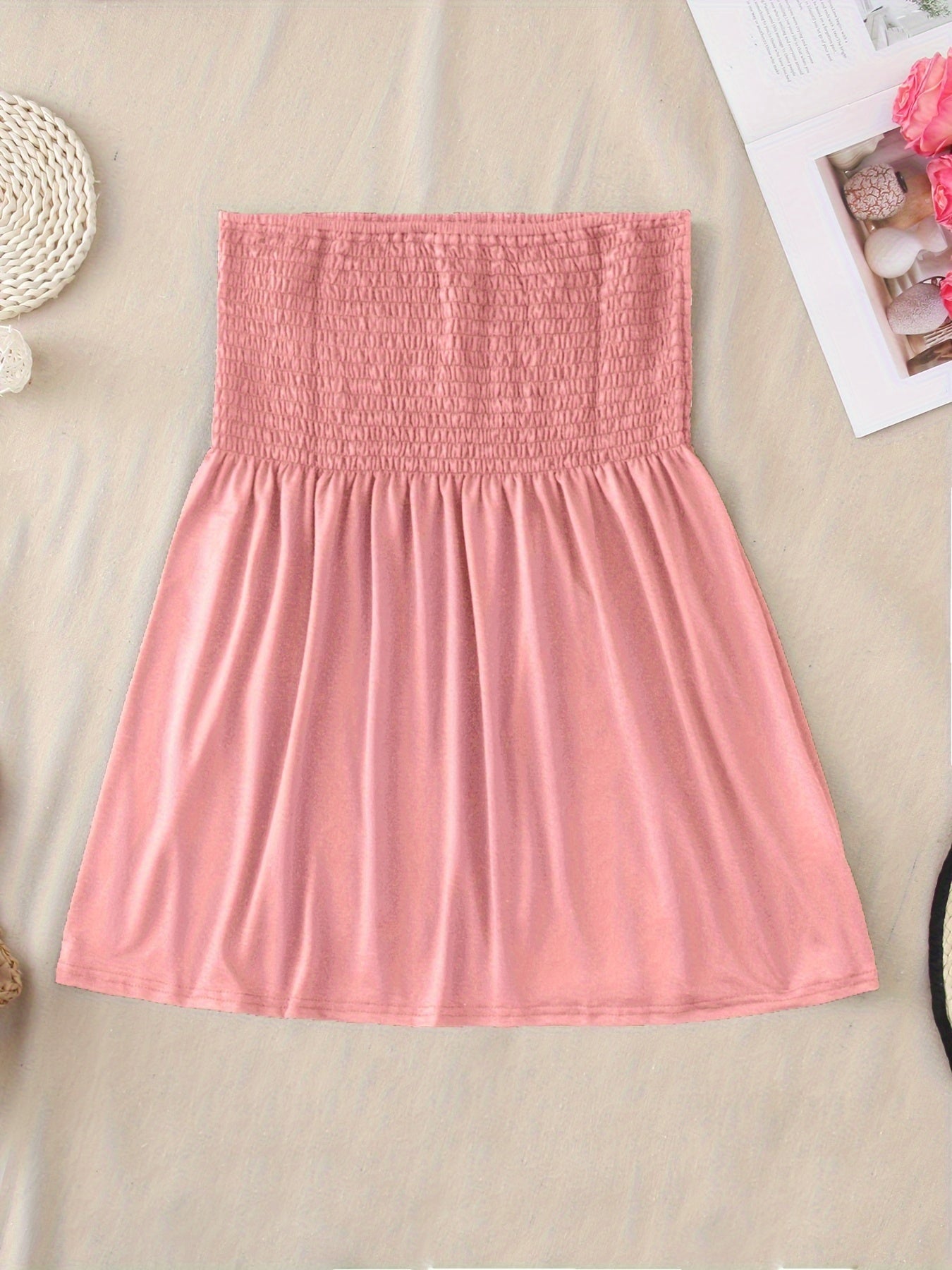 Женский топ-корсет с открытыми плечами, эластичный, однотонный, с рюшами, короткий рукав