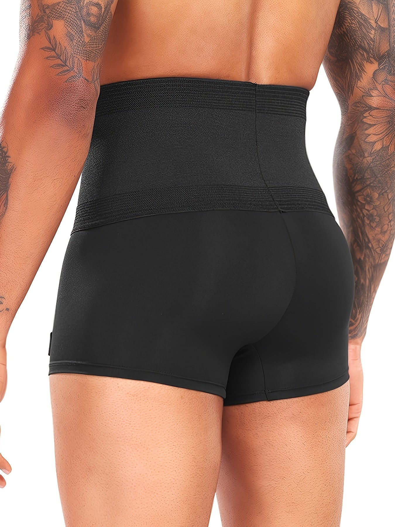 Men's High-Waist Shapewear Shorts for Tummy Control Sports Fitness Slimming