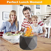 Portativ Mini Spirtli Yoqilg'i Yoqish Teshigi, Tutun chiqarmaydigan Beton Stol Ustiga, O't o'chiruvchi bilan birga - Ichki va Tashqi Bezash uchun Ideal, Qish uchun Ventilyatsiyalangan Metall Kamina