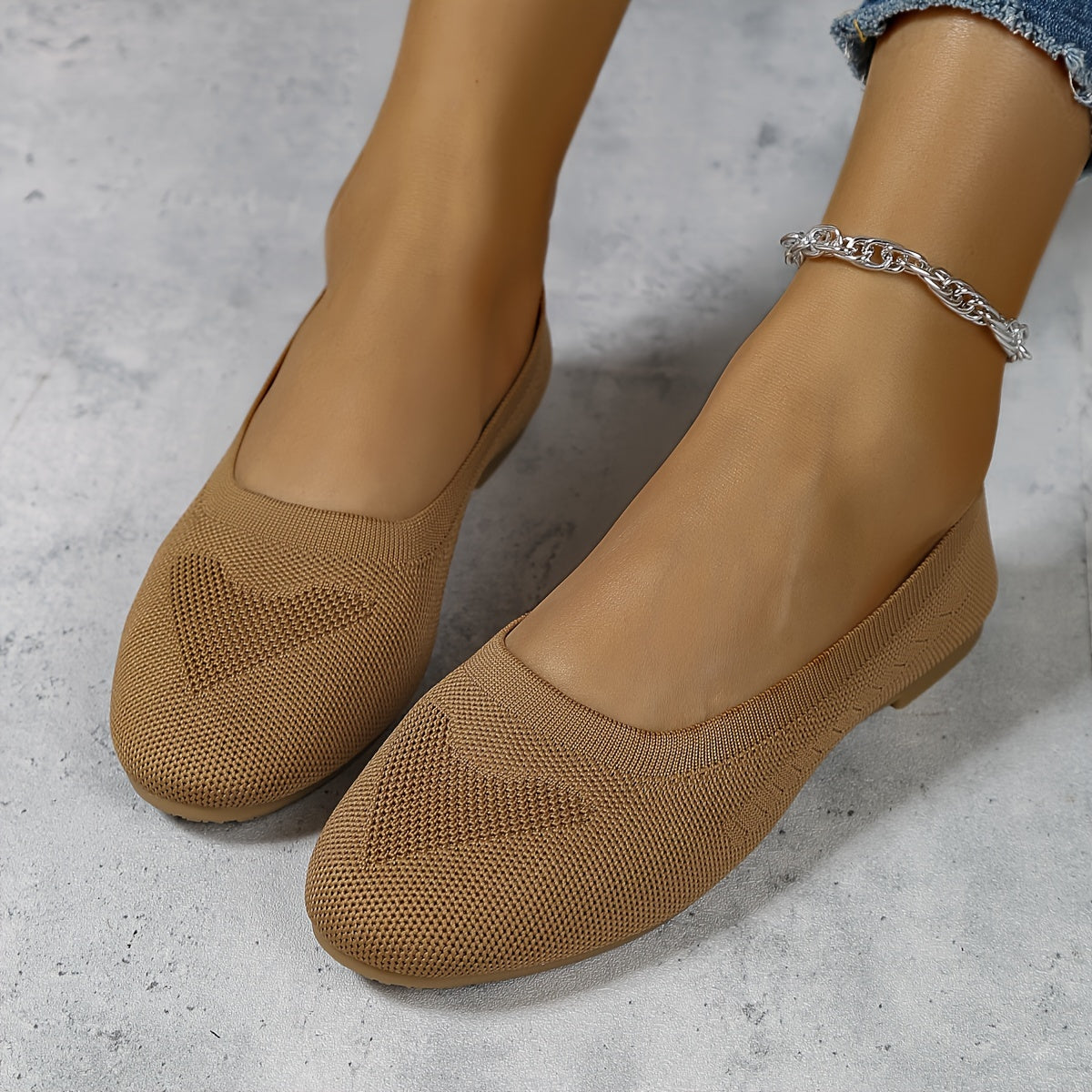 Women's Breathable Casual Flat Slip-On Shoes Large Size Comfortable Anti-slip