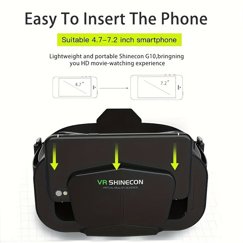 Adjustable 3D VR Headset for Smartphones HD Blu-Ray Lenses Lightweight Comfortable for Movies and TV