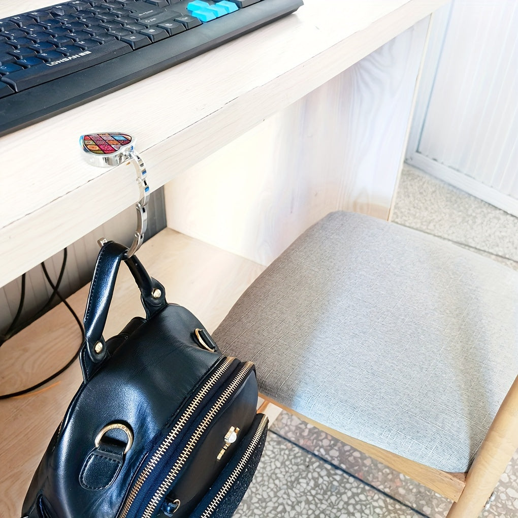 Heart-Shaped Boho Chic Foldable Purse Hook Zinc Alloy Bag and Key Hanger