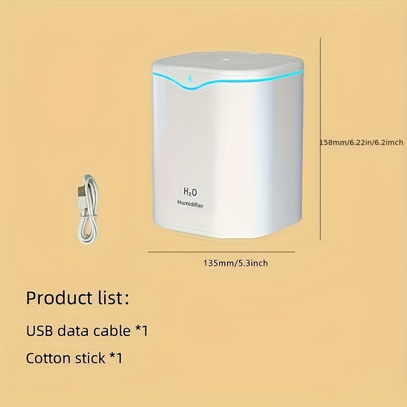 Humidificador ultrasónico con USB doble niebla aromaterapia luz nocturna 300mL/h para hogar oficina