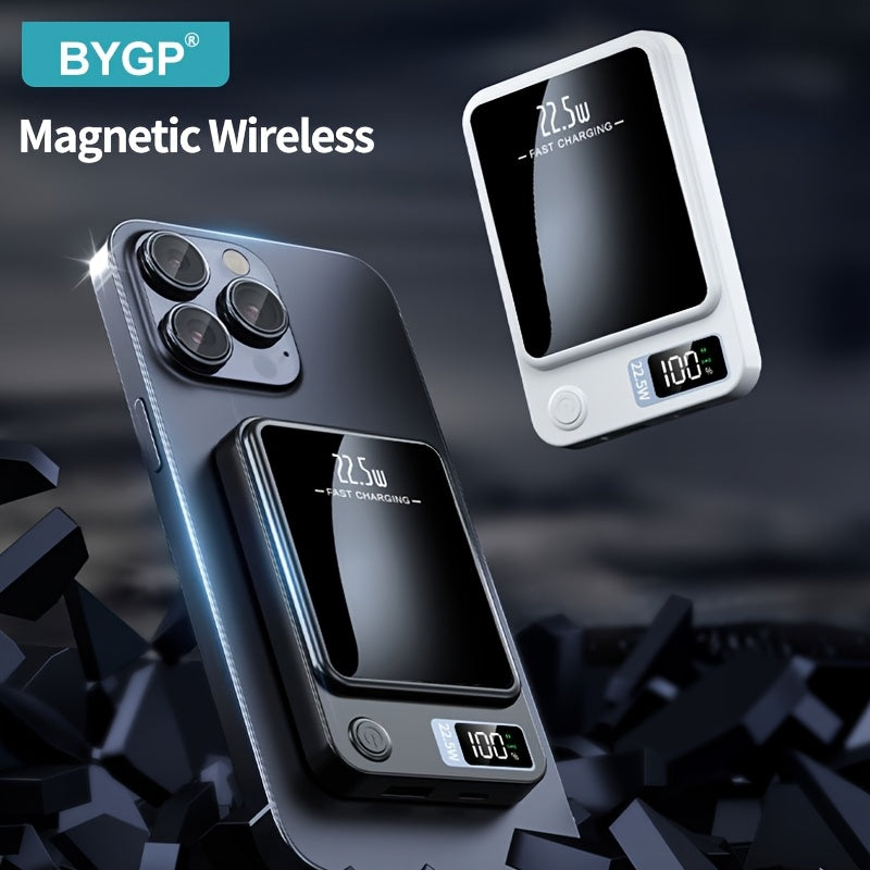 10000mAh Portable Magnetic Wireless Power Bank with PD Fast Charging USB-C Emergency Backup for iPhone