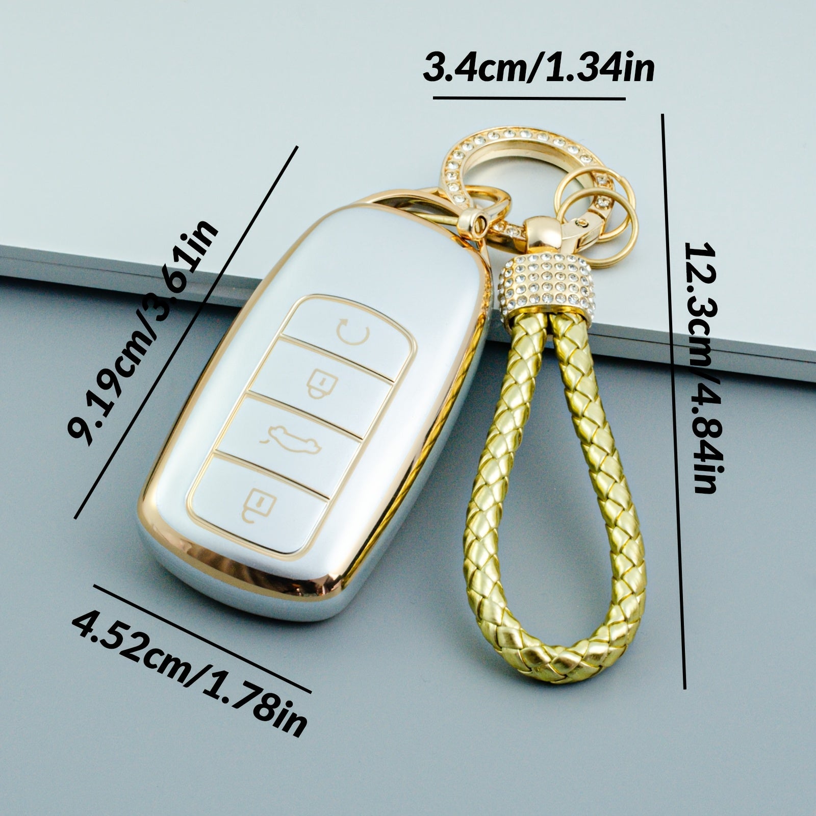Protective TPU Key Fob Cover with Keychain for Car Remote