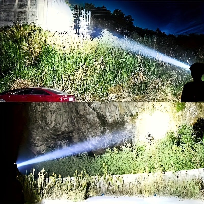 Rechargeable Dual Light Source Headlamp with USB Fast Charging and Magnetic Absorption