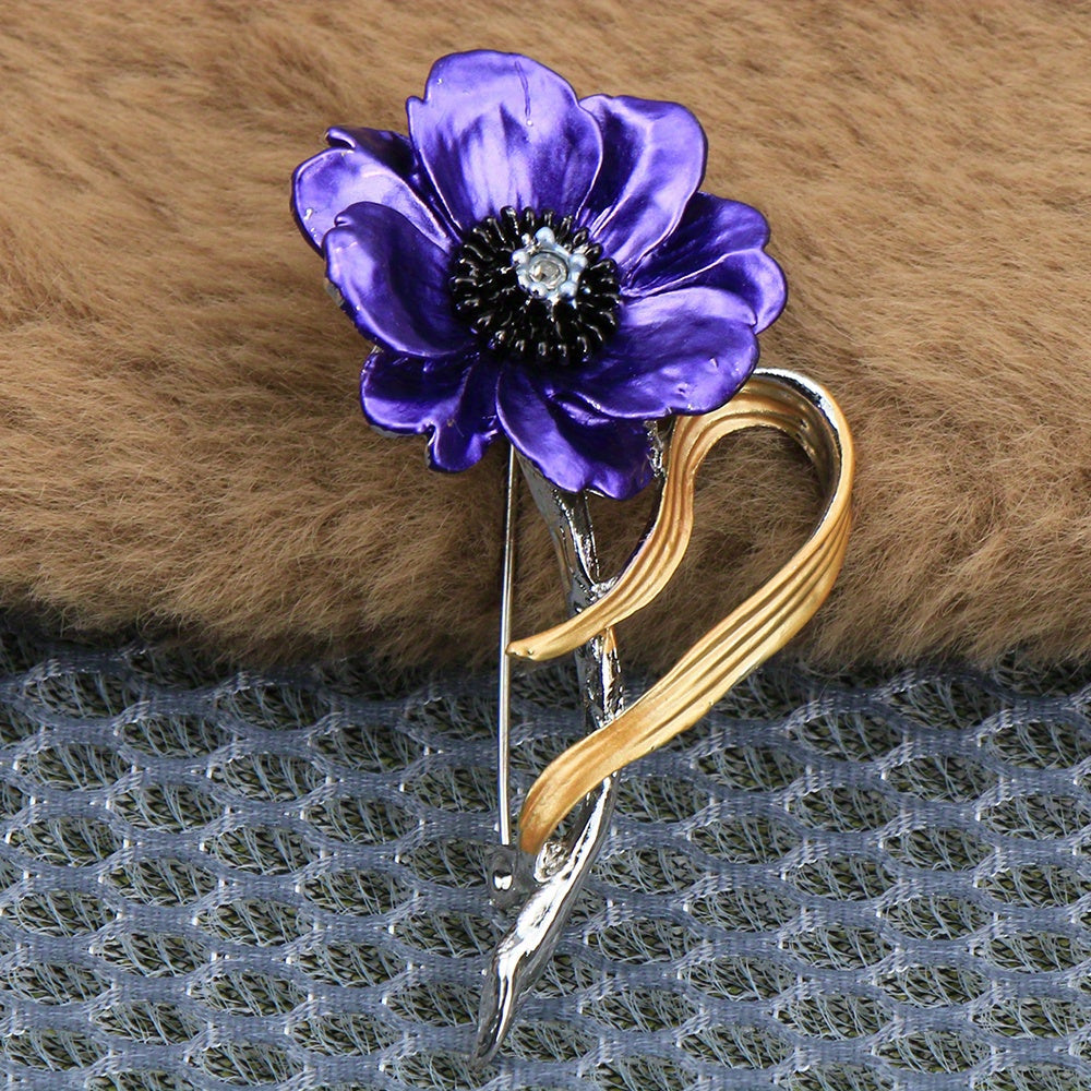 Dainty Enamel Flower Brooch Pin for Women Sunflower Wedding Party Corsage