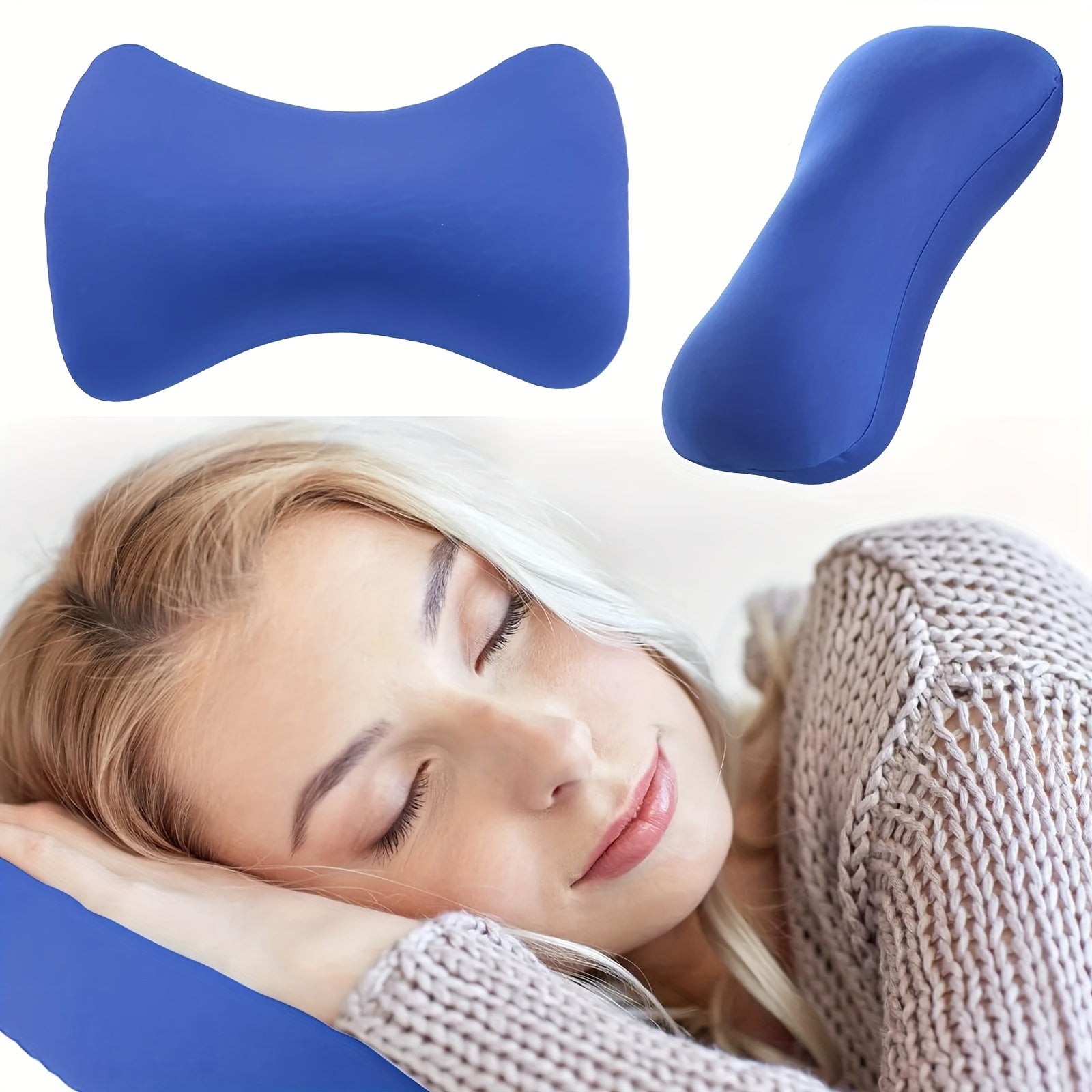 Almohada de microperlas en forma de hueso para viajes y soporte cervical