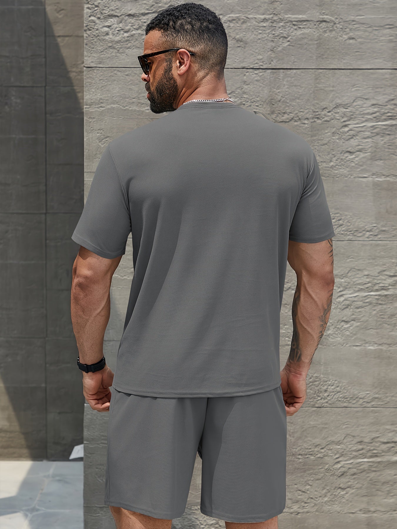 Men's 3-Piece Casual Sports Set Polyester Breathable Summer Workout Outfit