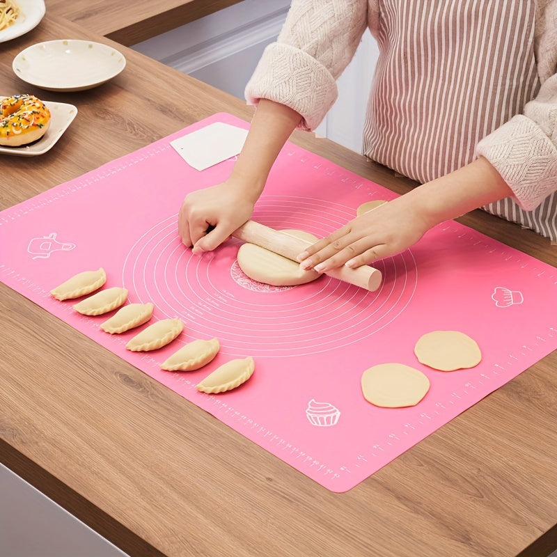 Silicone Baking Mat Extra Thick Non-Slip BPA-Free with Measurements for Pizza and Cake Dough